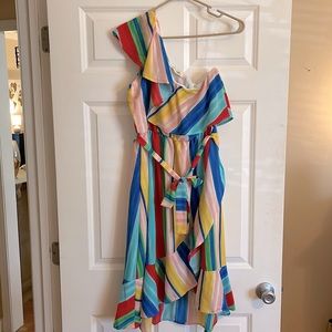 Vici One Shoulder Multi-Colored Dress